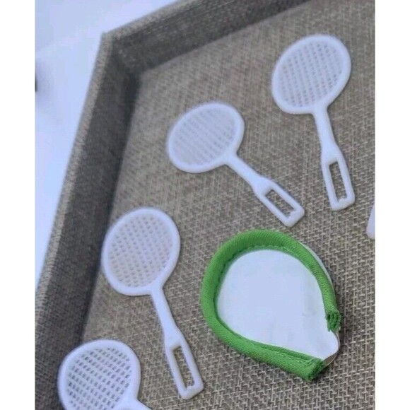 Vintage Barbie 1980s Tennis Rackets Case Megaphone Sports Sport Ken 10 Piece Lot - Picture 5 of 11
